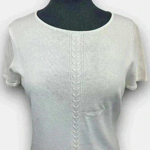 🔵 2/$15 ~ JONES NEW YORK ladies top cable knit design large white - Picture 5 of 7